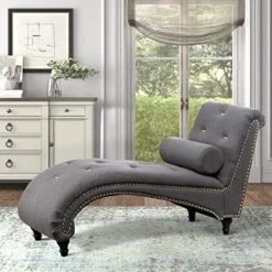 ALISH Chaise Lounge Indoor Upholstered Chaise Lounge Chair Modern Recliner Sofa Sleeper Sofa For Living Room, Bedroom Gray 12 ALISH Chaise Lounge Indoor Upholstered Chaise Lounge Chair Modern Recliner Sofa Sleeper Sofa For Living Room, Bedroom Gray -Safavieh Furniture 51Y5KPLXohL. AC