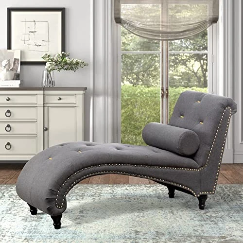 ALISH Chaise Lounge Indoor Upholstered Chaise Lounge Chair Modern Recliner Sofa Sleeper Sofa For Living Room, Bedroom Gray 1 ALISH Chaise Lounge Indoor Upholstered Chaise Lounge Chair Modern Recliner Sofa Sleeper Sofa For Living Room, Bedroom Gray