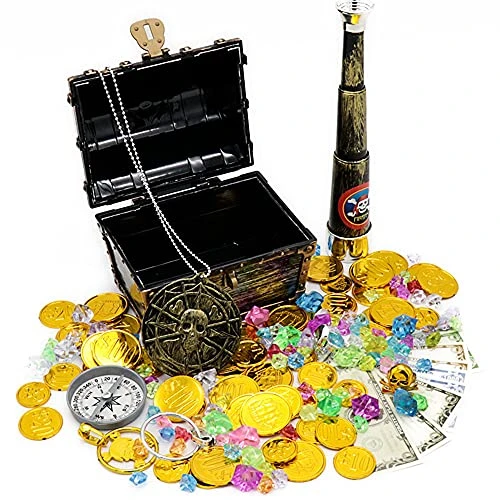 Pirate Treasure Chest For Kids Toy Treasure Box,Pirate-Themed Party Birthday Gifts,Treasure Chest For Kids Prizes Games.(Square A) 3 Pirate Treasure Chest For Kids Toy Treasure Box,Pirate-Themed Party Birthday Gifts,Treasure Chest For Kids Prizes Games.(Square A) - Image 3