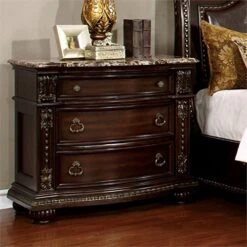 Furniture Of America Strout Traditional Wood 3-Drawer Nightstand In Brown Cherry -Safavieh Furniture 51YMZEG8rzL