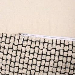 Christopher Knight Home Makayla Boho Fabric Cube Pouf, Natural, Black -Safavieh Furniture 51YNPJAEb9L