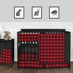 Sweet Jojo Designs Red And Black Buffalo Plaid Check Boy Small Fabric Toy Bin Storage Box Chest For Baby Nursery Or Kids Room - Woodland Rustic Country Farmhouse Lumberjack Check -Safavieh Furniture 51YR6xoWt6L