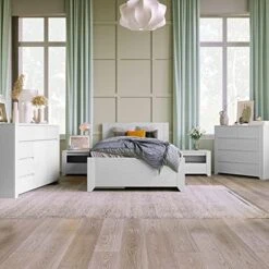 Bedroom Sets, 5 Pieces Bedroom Sets, Wood Bedroom Sets With Queen Platform Bed, Nightstand*2, Dresser & Mirror, Champagne Silver -Safavieh Furniture 51YRpewPpuL. AC
