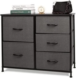 CONNOO 5 Fabric Drawer Dresser Storage Tower, Drawer Chest Storage Organizer Unit For Bedroom, Closet, Hallway, Entryway, Nursery, Sturdy Steel Frame, Wooden Top, Easy Pull Handle 13 CONNOO 5 Fabric Drawer Dresser Storage Tower, Drawer Chest Storage Organizer Unit For Bedroom, Closet, Hallway, Entryway, Nursery, Sturdy Steel Frame, Wooden Top, Easy Pull Handle -Safavieh Furniture 51YbaUOI8rL. AC