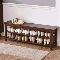 OGCAU Shoe Bench Entryway With Storage Bench For Bedroom, Ottoman, 2 Tier, Shoe Rack Organizer For Door, Good Load Bearing, Ideal For Entryway Hallway Living Room And Corridor(Natural 23.6") -Safavieh Furniture 51YjJGZWL. AC