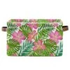 ALAZA Rectangular Foldable Storage Bin Floral Exotic Tropical Collapsible Waterproof Laundry Hamper Baby Nursery Basket Organizer With Handles For Closet Toys Gifts 1PCS
