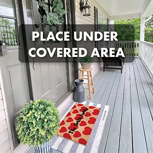 COCO MATS 'N MORE Heart Pattern Personalized - 22" X 36" Made In USA - Vinyl Backed Durable Entry Mat Natural Coir Heart Love Decorations Decor Doormat Valentine Rugs Entryway 4 COCO MATS 'N MORE Heart Pattern Personalized - 22" X 36" Made In USA - Vinyl Backed Durable Entry Mat Natural Coir Heart Love Decorations Decor Doormat Valentine Rugs Entryway - Image 4