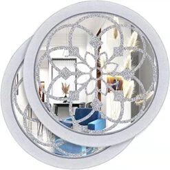 Wocred 2 PCS 20 Inch Round Wall Mirror,Gorgeous Rustic Farmhouse Accent Mirror,Barn Wood Color Entry Mirror For Bathroom Renovation,Bedrooms,Living Rooms And More. -Safavieh Furniture 51YzzHWg3SL. AC