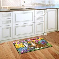 Briarwood Lane Garden Kittens Spring Doormat Floral Indoor Outdoor 30" X 18" -Safavieh Furniture 51Z0qbKK6lL