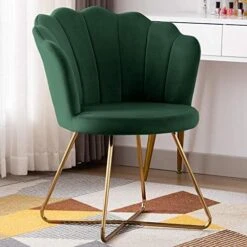 Duhome Velvet Accent Chair Living Room Chair，Corner Chair Reception Chair For Bedroom Living Room, Shell Shaped Living Room Chair With Golden Metal Legs, DarkBlue -Safavieh Furniture 51Z1Ib4DoYL. AC