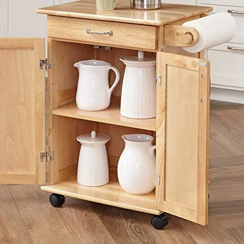 Homestyles General Line Mobile Kitchen Cart, FURNITURE, Natural 3 Homestyles General Line Mobile Kitchen Cart, FURNITURE, Natural - Image 3