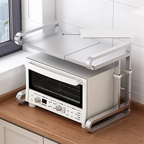 LUCBEI Microwave Oven Rack 304 Stainless Steel Kitchen Storage Rack For Microwave Oven Rack, Desktop Electric Rice Cooker Special Support, Adjustable Height Kitchen Storage Rack 3 LUCBEI Microwave Oven Rack 304 Stainless Steel Kitchen Storage Rack For Microwave Oven Rack, Desktop Electric Rice Cooker Special Support, Adjustable Height Kitchen Storage Rack - Image 3