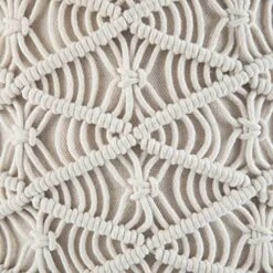 SIMPLIHOME Coates Round Macrame Pouf, Footstool, Upholstered In Natural Woven Cotton, For The Living Room, Bedroom And Kids Room, Boho, , -Safavieh Furniture 51ZNKdM08xL