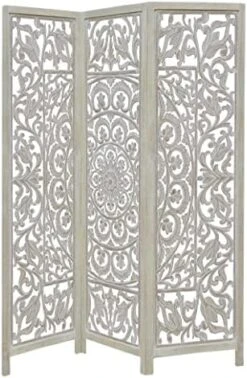 Oom Divider Wood Screen - Ghanti Bells Antique Brown - 4 Panel Folding 72 X 80 - Assembled Hand Carved Decorative Functional Versatile Portable Partition Reversible Privacy Boho - COTTON CRAFT 21 Oom Divider Wood Screen - Ghanti Bells Antique Brown - 4 Panel Folding 72 X 80 - Assembled Hand Carved Decorative Functional Versatile Portable Partition Reversible Privacy Boho - COTTON CRAFT -Safavieh Furniture 51ZNZZ7 ahL. AC