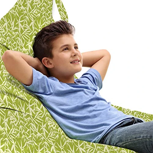 Ambesonne Bamboo Print Lounger Chair Bag, Japanese Botany Art Inspired Botanical Fresh Leaves Silhouette, High Capacity Storage With Handle Container, Lounger Size, Apple Green Pale Yellow 1 Ambesonne Bamboo Print Lounger Chair Bag, Japanese Botany Art Inspired Botanical Fresh Leaves Silhouette, High Capacity Storage With Handle Container, Lounger Size, Apple Green Pale Yellow