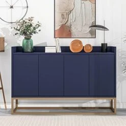 LZ LEISURE ZONE Console Table With Bottom Shelf, Buffet Sideboard Farmhouse Wood Storage Cabinet For Living Room (Antique Navy, 42“L) 25 LZ LEISURE ZONE Console Table With Bottom Shelf, Buffet Sideboard Farmhouse Wood Storage Cabinet For Living Room (Antique Navy, 42“L) -Safavieh Furniture 51ZSWNFvxsL. AC