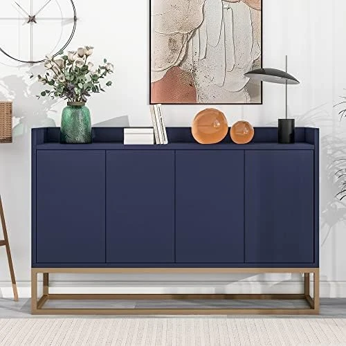 LZ LEISURE ZONE Console Table With Bottom Shelf, Buffet Sideboard Farmhouse Wood Storage Cabinet For Living Room (Antique Navy, 42“L) 11 LZ LEISURE ZONE Console Table With Bottom Shelf, Buffet Sideboard Farmhouse Wood Storage Cabinet For Living Room (Antique Navy, 42“L) - Image 11
