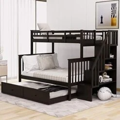 MOEO Twin Wood Bed Frame With Nightstand, Headboard And Footboard, For Kids, Bedroom Furniture, Home, No Spring Box Required & Easy Assembly, White 29 MOEO Twin Wood Bed Frame With Nightstand, Headboard And Footboard, For Kids, Bedroom Furniture, Home, No Spring Box Required & Easy Assembly, White -Safavieh Furniture 51ZZbT9AAjL. AC