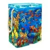 Under Water Fishes In Ocen Sea Tropical 19.3" Large Sized Waterproof Foldable Laundry Hamper Bucket With Handles For Storage Bin,Kids Room,Home Organizer,Nursery Storage,Baby Hamper