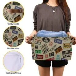 Retro Car Number Plates Large Storage Basket Collapsible Storage Bin Organizer Cube Laundry Hamper For Clothes Bedroom Nursery Toys Shelf College Dorm -Safavieh Furniture 51ZvyDiYZGL