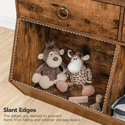 HOOBRO Kids Bookshelf, Toy Organizers And Storage, 2 Drawers And 5 Compartments, Kids Bookcase, Children's Toy Shelf, For Game Room, Bedroom, Playroom, Nursery, School, Rustic Brown FG33CW01 -Safavieh Furniture 51a3RhLWRXL