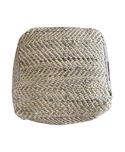 NOORI Home - 100% Handmade And Handcrafted Callum Square Beanie Pouf Ottoman Footrest - Beige - 18x18x18 - Livingroom, Bedroom, Nursery, Kids Room, Play Room 3 NOORI Home - 100% Handmade And Handcrafted Callum Square Beanie Pouf Ottoman Footrest - Beige - 18x18x18 - Livingroom, Bedroom, Nursery, Kids Room, Play Room - Image 3