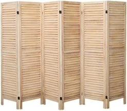 6 Panel Room Divider, Wood Room Divider Temporary Wall, Extra Wide Folding Room Dividers And Privacy Screens, Dividers For Bedroom Studio Apartment Dorm(White) -Safavieh Furniture 51aAooYf TL. AC