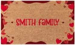 COCO MATS 'N MORE Heart Pattern Personalized - 22" X 36" Made In USA - Vinyl Backed Durable Entry Mat Natural Coir Heart Love Decorations Decor Doormat Valentine Rugs Entryway 29 COCO MATS 'N MORE Heart Pattern Personalized - 22" X 36" Made In USA - Vinyl Backed Durable Entry Mat Natural Coir Heart Love Decorations Decor Doormat Valentine Rugs Entryway -Safavieh Furniture 51aBXg2j4ML. AC 1