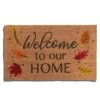 Avera Products | Welcome Fall Leaves, Natural Coir Fiber Doormat, Anti-Slip PVC Mat Back