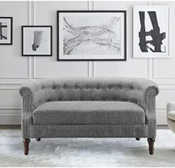 Rosevera Chancy Reading Small Armchair Arm Living Set Accent Club Room Barrel Chairs Bedroom Loveseat, Standard, Blue Sofa -Safavieh Furniture 51aVEEBDGzL. AC