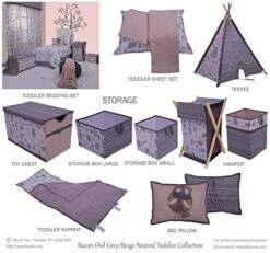 Bacati Unisex Cotton, Collapsable Hamper, Grey/Beige -Safavieh Furniture 51aerhFXHyL