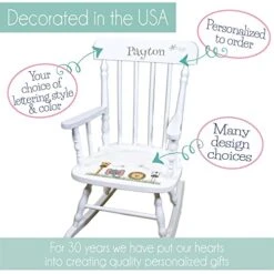 MyBambino Personalized Childrens Elephant Pink Rocking Chair
