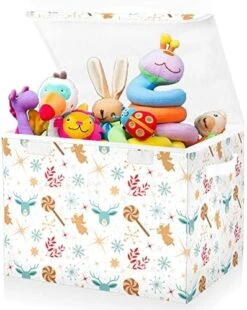 FULUHUAPIN Snowflake Pretty Pattern Toy Storage Box Chest With Lid, 16.5"x12.6"x11.8" Sturdy Toys Organizer Boxes Bin Baskets For Boy, Girl, Nursery, Closet, Bedroom, Playroom 21011152 17 FULUHUAPIN Snowflake Pretty Pattern Toy Storage Box Chest With Lid, 16.5"x12.6"x11.8" Sturdy Toys Organizer Boxes Bin Baskets For Boy, Girl, Nursery, Closet, Bedroom, Playroom 21011152 -Safavieh Furniture 51aouxswOeL. AC