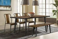 Cusco Acacia Rustic Dining Room Kitchen Table Bench, 55" Wide, Antique -Safavieh Furniture 51b0rU4kdQL