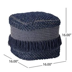 Christopher Knight Home Madrid Pouf, Navy Blue -Safavieh Furniture 51b4VRa4zOL