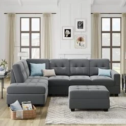 Merax L Shaped Sectional Sofa Couch Sleeper Bed With Storage Ottoman And Chaise For Living Room, Small Apartment Love Seats, Beige_Linen 27 Merax L Shaped Sectional Sofa Couch Sleeper Bed With Storage Ottoman And Chaise For Living Room, Small Apartment Love Seats, Beige_Linen -Safavieh Furniture 51b6EgyaQL. AC