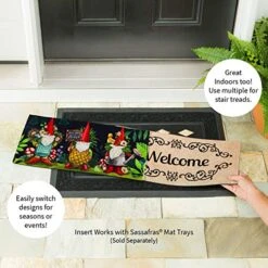 Evergreen Sassafras Gnomes In The Garden Interchangeable Entrance Doormat | Indoor And Outdoor | 22-inches X 10-inches | Non-Slip Backing | All-Season | Low Profile | Home Décor -Safavieh Furniture 51b8poO2cvL