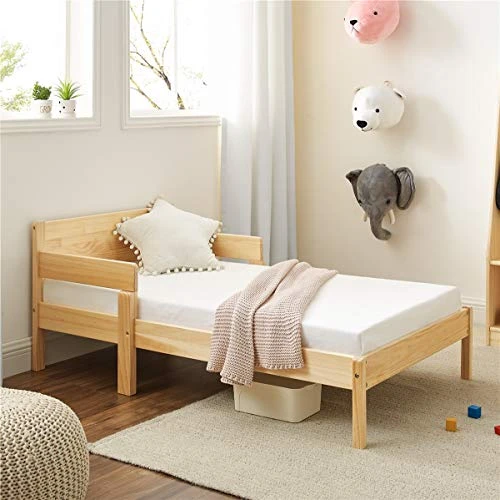 MUSEHOMEINC 2 In 1 Convertible Toddler Bed,Multifunctional Solid Wood Kids Bed W/ 2 Side Guardrails, Children Bed Frame Convert To One Chair/Sofa, Fits Standard Crib Mattress,(Mattress Not Included) 1 MUSEHOMEINC 2 In 1 Convertible Toddler Bed,Multifunctional Solid Wood Kids Bed W/ 2 Side Guardrails, Children Bed Frame Convert To One Chair/Sofa, Fits Standard Crib Mattress,(Mattress Not Included)