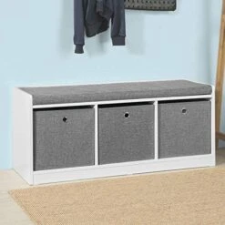 Haotian FSR65-DG, Grey 3 Baskets Hallway Bedroom Storage Bench With Seat Cushion, Shoe Bench, Shoe Rack, Shoe Cabinet 21 Haotian FSR65-DG, Grey 3 Baskets Hallway Bedroom Storage Bench With Seat Cushion, Shoe Bench, Shoe Rack, Shoe Cabinet -Safavieh Furniture 51bUKFa3GBL. AC