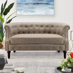 Rosevera Chancy Reading Small Armchair Arm Living Set Accent Club Room Barrel Chairs Bedroom Loveseat, Standard, Blue Sofa -Safavieh Furniture 51bdSFHFsxL. AC