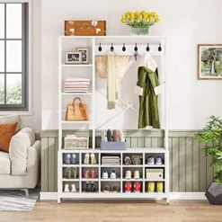 LITTLE TREE Entryway Hall Tree, White -Safavieh Furniture 51bkFTjWwKL