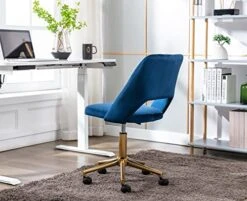 Velvet Desk Chair Swivel Home Office Task Chair Cute Vanity Chair With Wheels For Girls, Kids, Teens, Living Room, Office, Bedroom, Dressing Room, Blue 11 Velvet Desk Chair Swivel Home Office Task Chair Cute Vanity Chair With Wheels For Girls, Kids, Teens, Living Room, Office, Bedroom, Dressing Room, Blue -Safavieh Furniture 51blkU48aeL