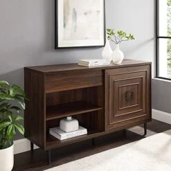 Walker Edison Mid-Century Modern Wood Kitchen Buffet Sideboard-Entryway Serving Storage Cabinet Doors-Dining Room Console, 52 Inch, Dark Walnut -Safavieh Furniture 51bmI0PuBkL. AC