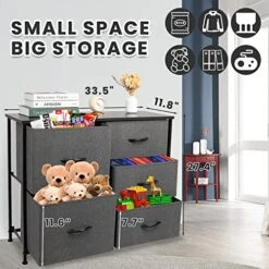 CONNOO 5 Fabric Drawer Dresser Storage Tower, Drawer Chest Storage Organizer Unit For Bedroom, Closet, Hallway, Entryway, Nursery, Sturdy Steel Frame, Wooden Top, Easy Pull Handle 9 CONNOO 5 Fabric Drawer Dresser Storage Tower, Drawer Chest Storage Organizer Unit For Bedroom, Closet, Hallway, Entryway, Nursery, Sturdy Steel Frame, Wooden Top, Easy Pull Handle -Safavieh Furniture 51bqePZ5r0L