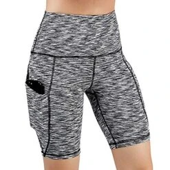 MatureGirl Shorts Yoga Out Pants Athletic Women Running Waist Short High Yoga Pocket Pants Leopard Biker Mini Shorts (Grey, XXL)
