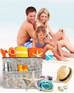 Extra Large Mesh Beach Bag, Pumpkin Maple Leaf Waterproof Beach Bag Lightweight Tote Bag With Pockets Foldable Organizer Storage Bag For Picnic Travel Farmhouse Fall Rustic Burlap Backdrop -Safavieh Furniture 51cCBoXefXL