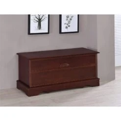 Wery Hill Cedar Lined Wood Storage Blanket Chest Trunk, In Warm Brown -Safavieh Furniture 51cYXrGcArL