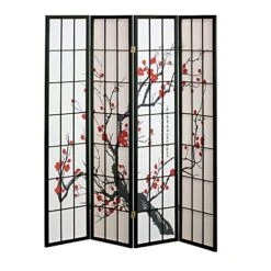 Quare Furniture Plum Blossom Screen Design 4 Panel
