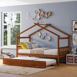 Full Size House Bed With 2 Storage Drawers Wooden Kids Montessori House Bed Frame Wood Playhouse Tent Bed For Girls Boys Teens, Natural 28 Full Size House Bed With 2 Storage Drawers Wooden Kids Montessori House Bed Frame Wood Playhouse Tent Bed For Girls Boys Teens, Natural -Safavieh Furniture 51cfoO2FE3L. AC