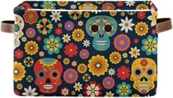 White Pumpkins Autumn Leaves Toy Basket Canvas Collapsible Box Chest Organizer For Edroom Closet Kid's Toys Laundry 2 Pieces -Safavieh Furniture 51cge6oL06L. AC